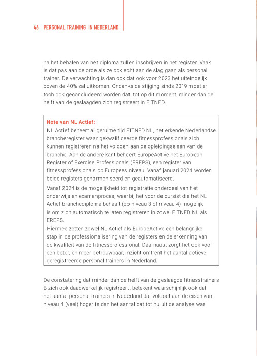 Personal Training in Nederland, een update