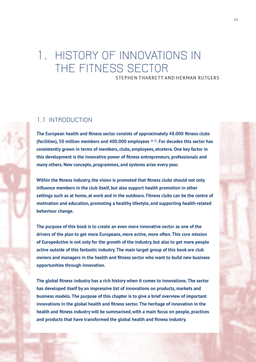 Growing the fitness sector through innovation
