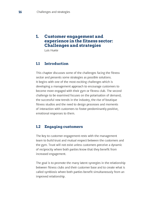 Customer engagement and experience in the fitness sector