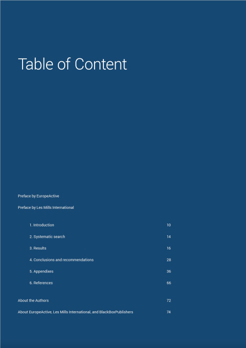 EuropeActive Retention Report 2016: Adherence factors of group fitness