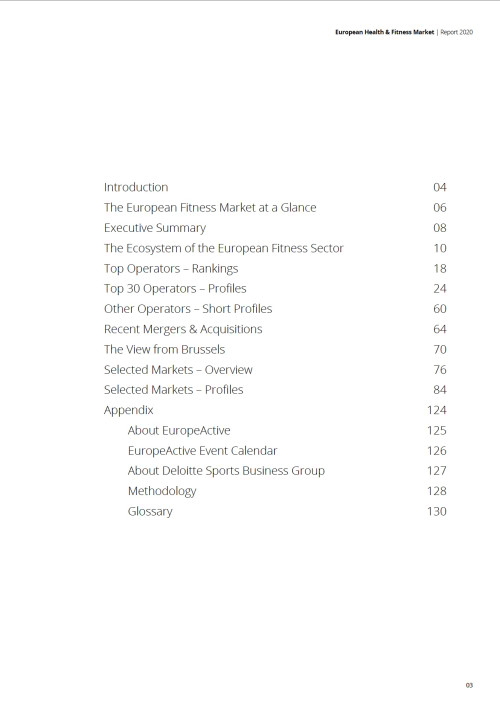 European Health & Fitness Market Report 2020