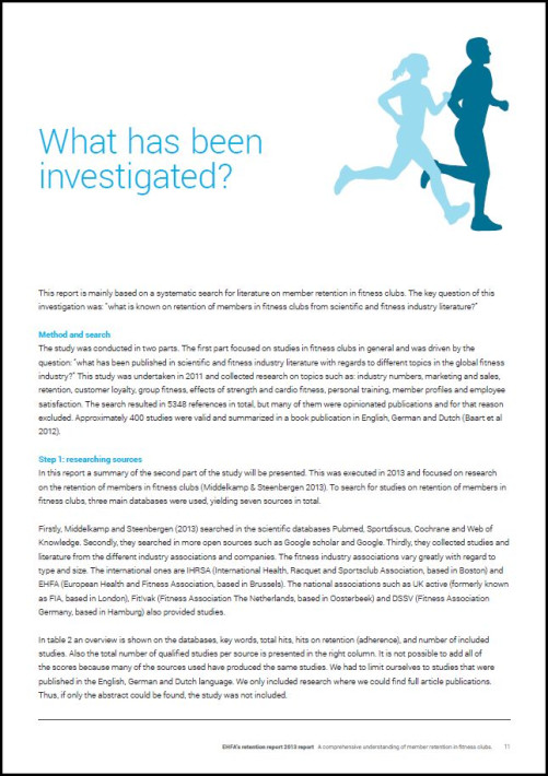 EuropeActive Retention Report 2013: A comprehensive understanding of member retention in fitness clubs